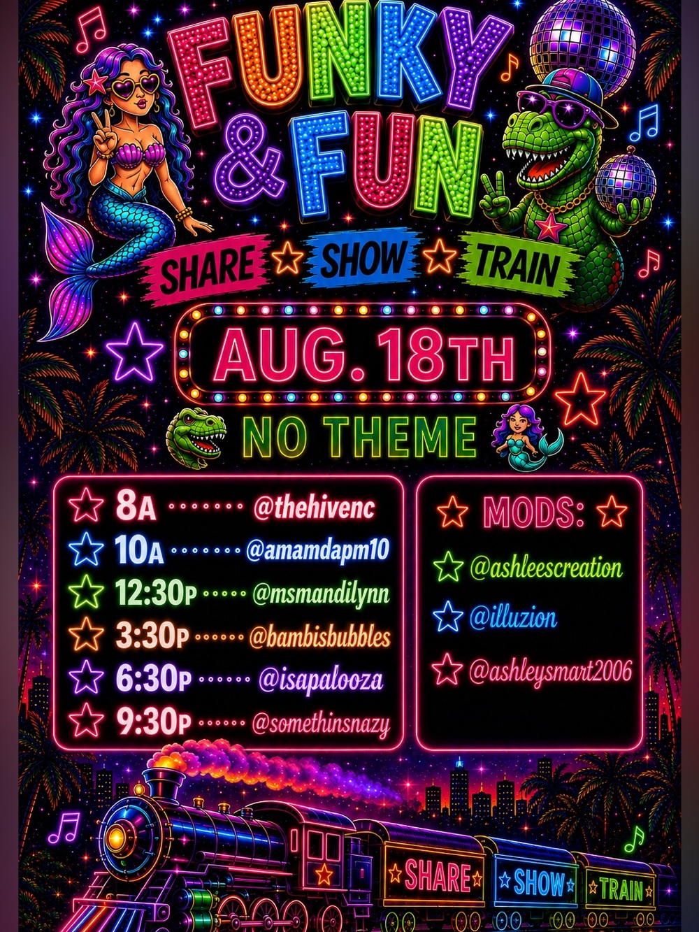 Isapalooza is Live! Come join the Funky & Fun Share Show Train on Tuesdays!